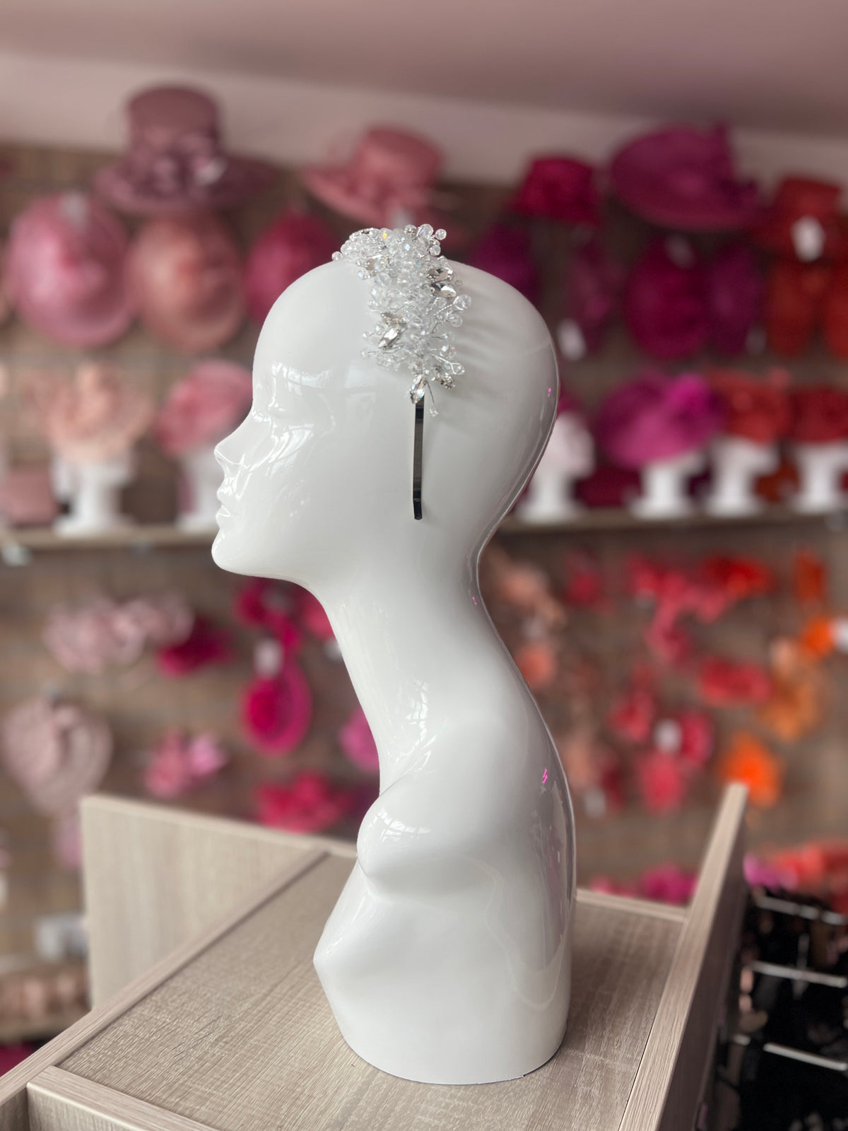 Silver Crystal Headband Fascinator-Fascinators Direct