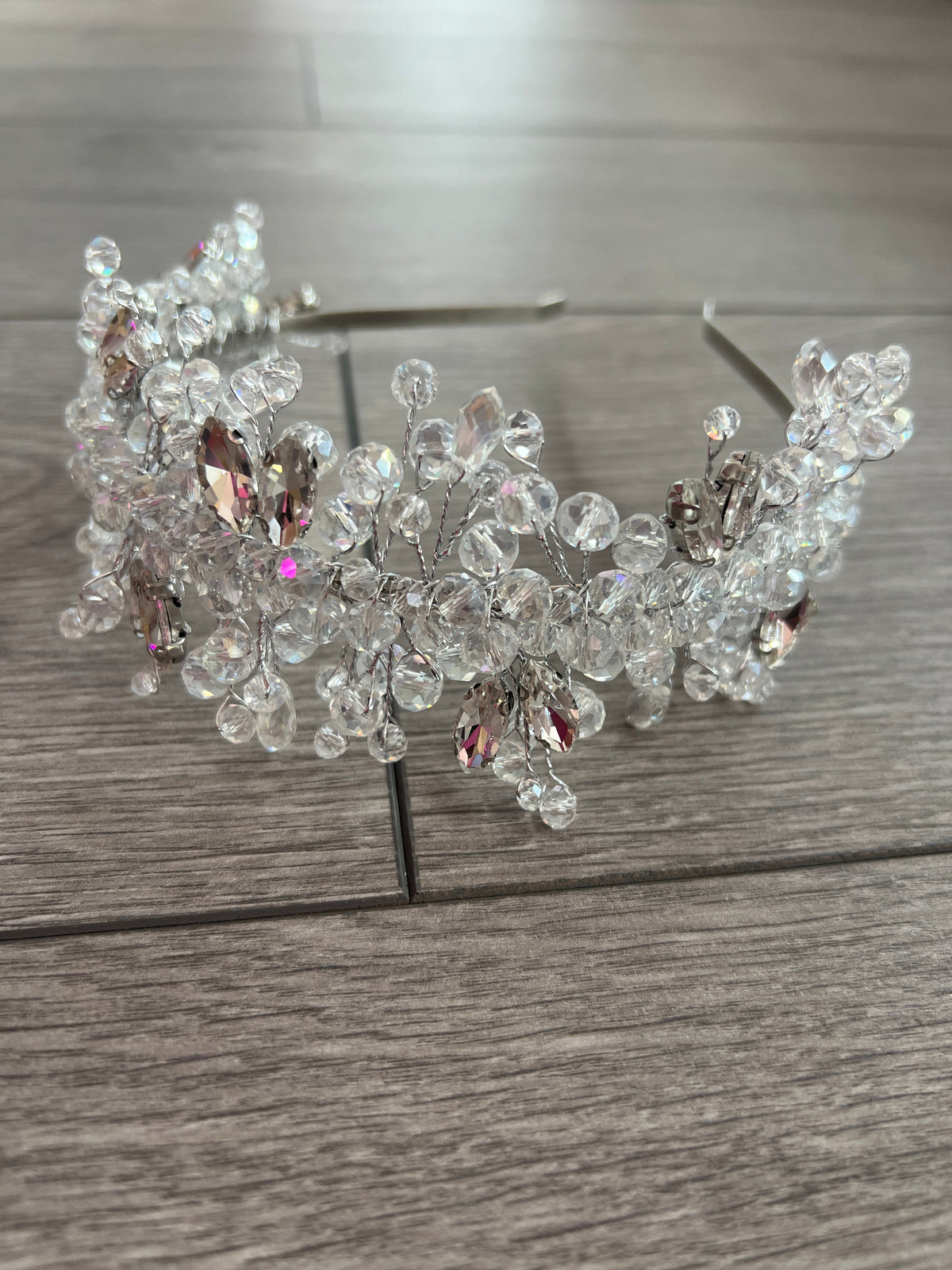 Silver Crystal Headband Fascinator-Fascinators Direct