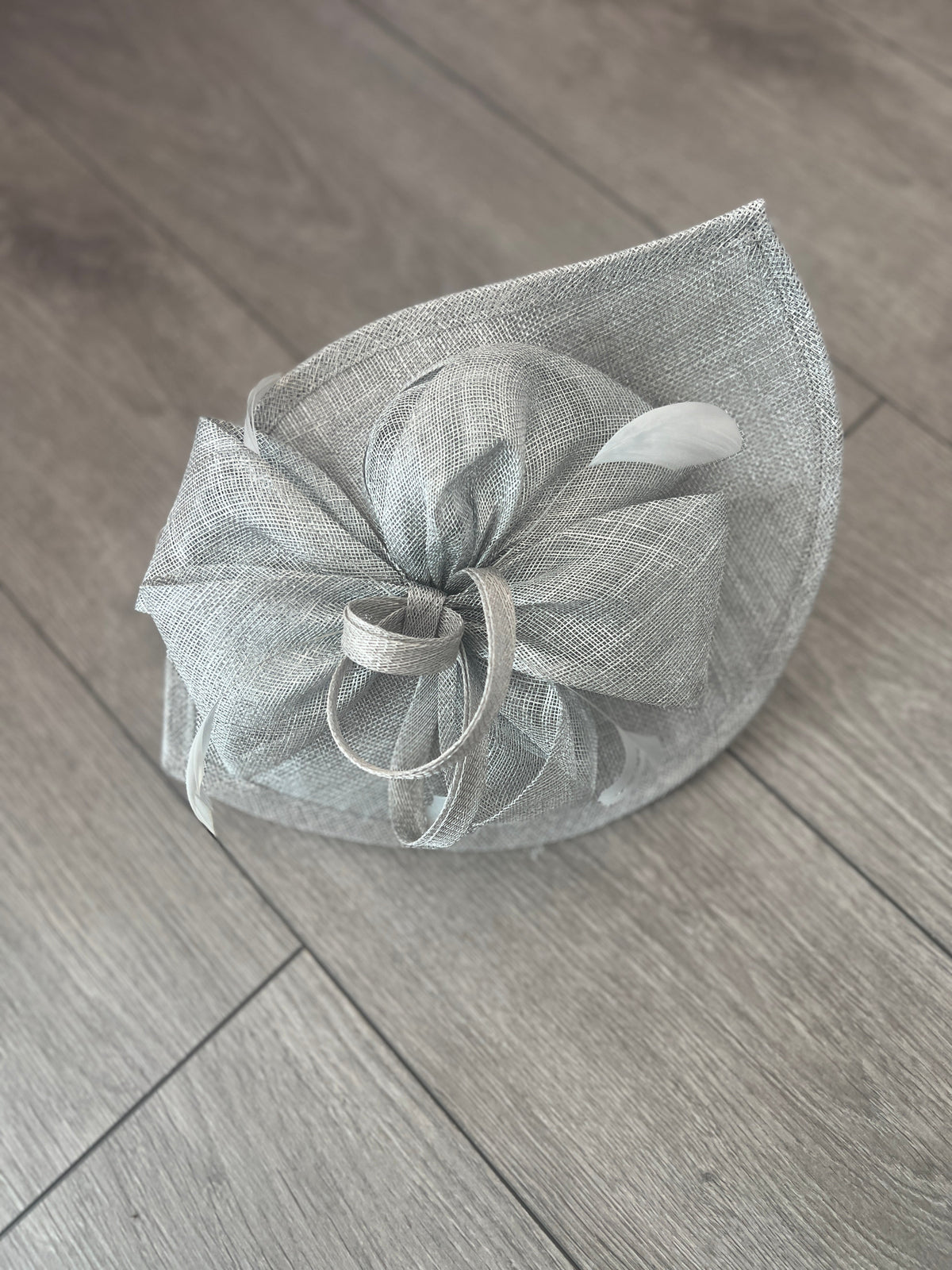 Silver Disc Fascinator with Decorative Bow-Fascinators Direct