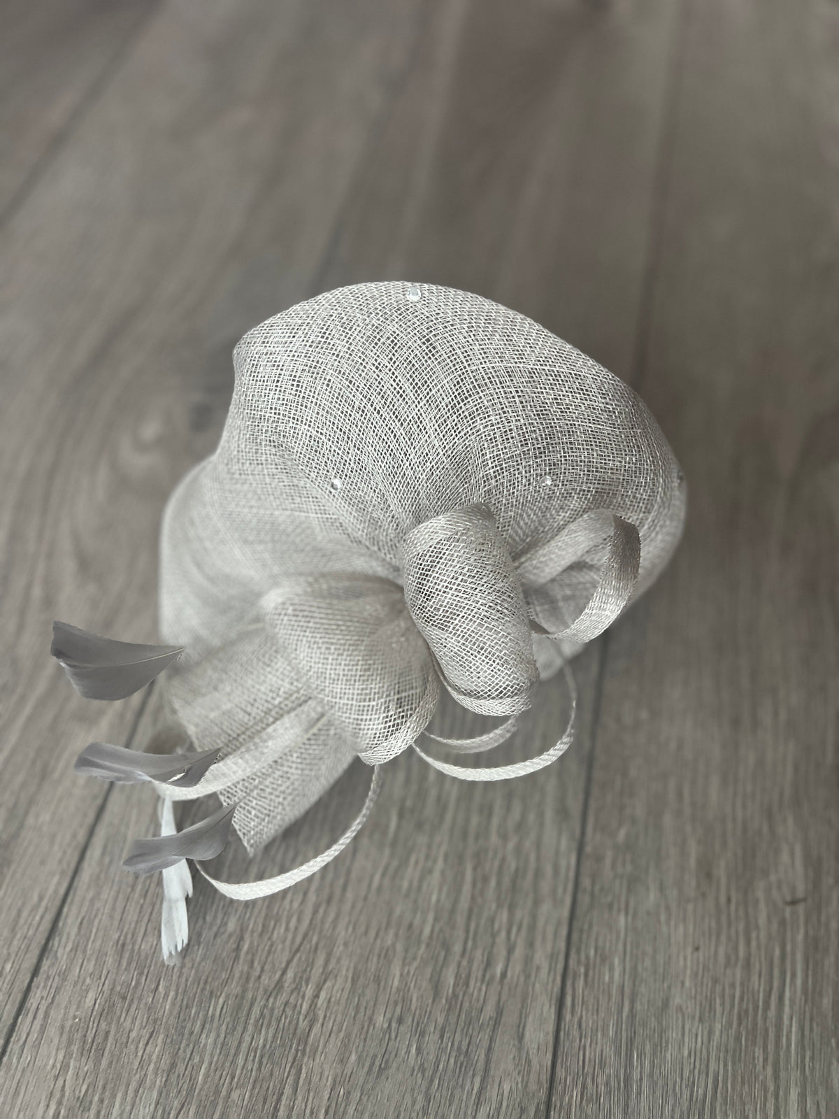 Silver Fascinator With Diamanté Oval Base-Fascinators Direct