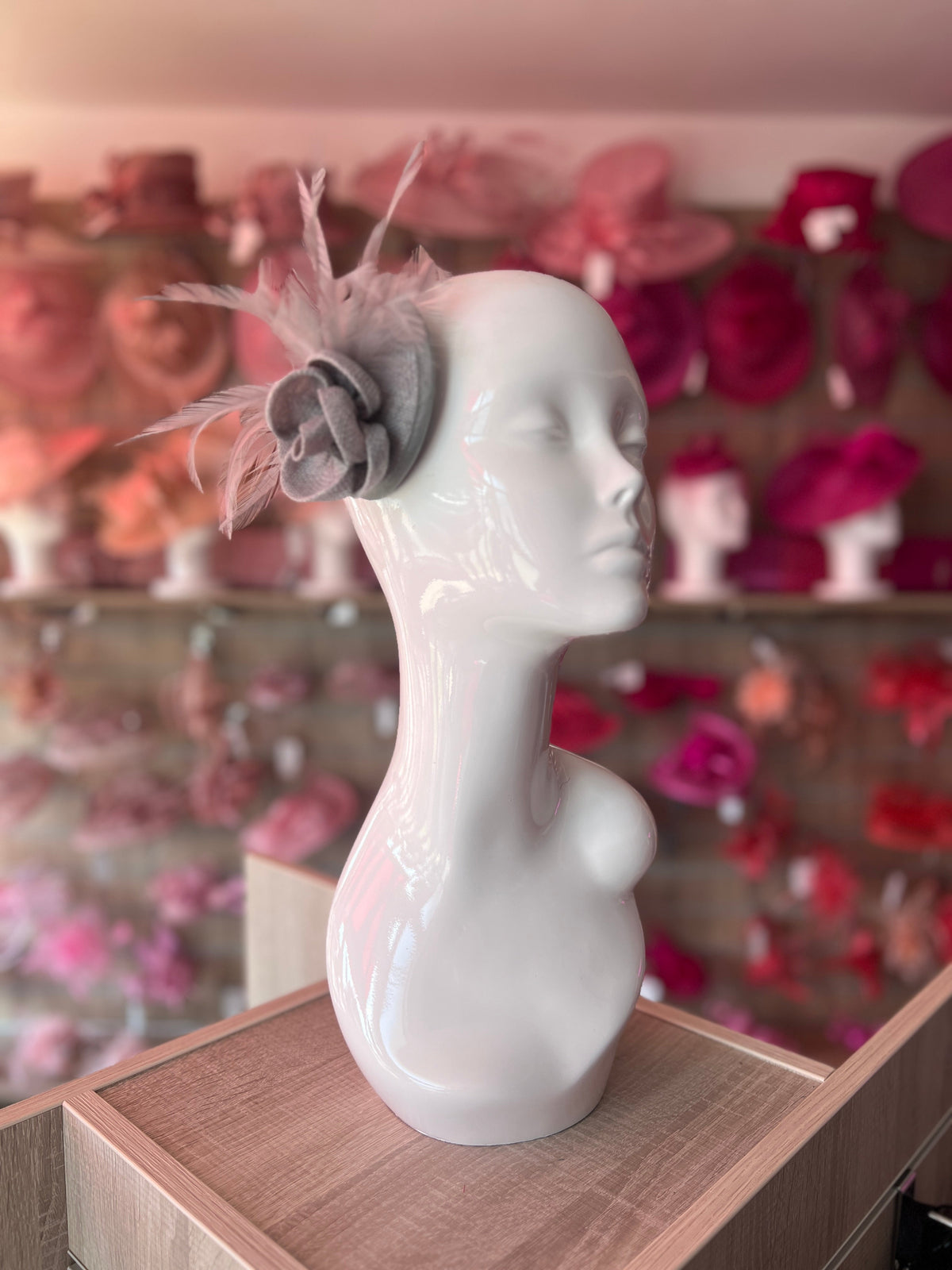 Silver Fascinator with Lily Flower &amp; Feathers-Fascinators Direct