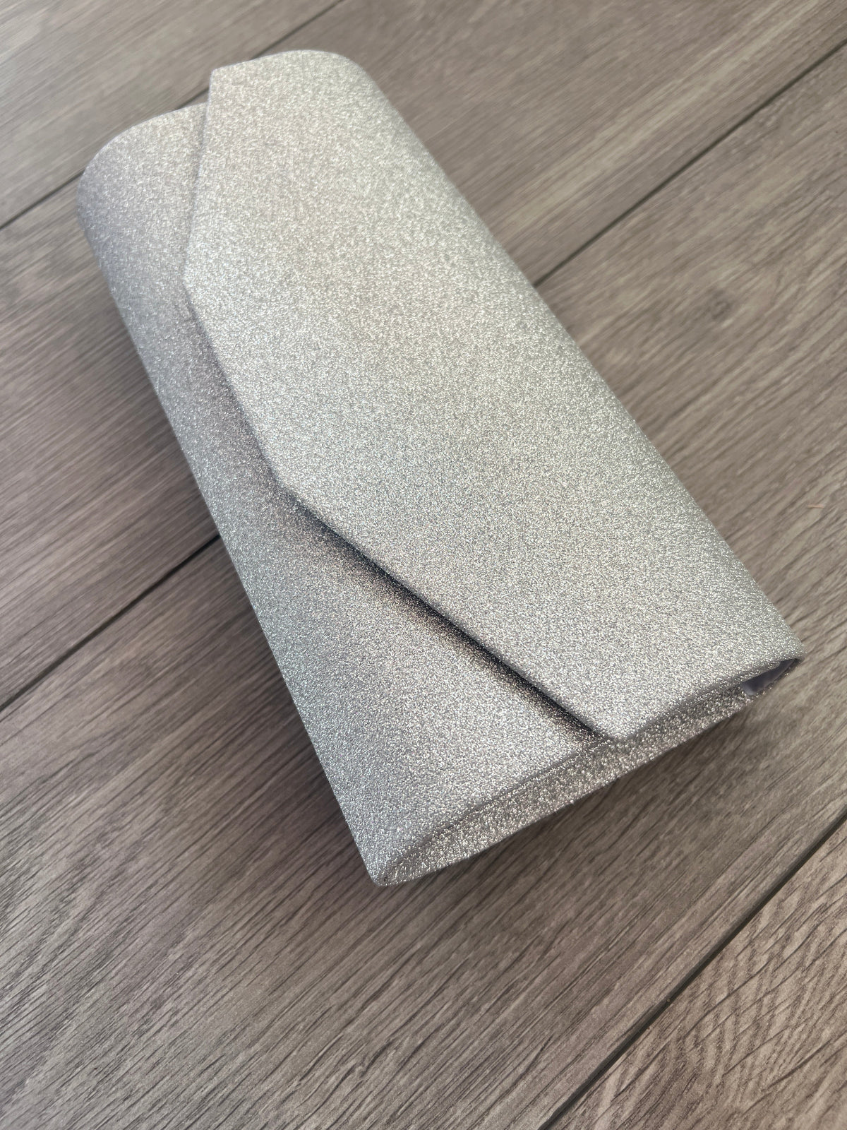 Silver Glitter Clutch Bag-Fascinators Direct