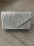 Silver Grey Envelope Clutch Bag with Rhinestones-Fascinators Direct