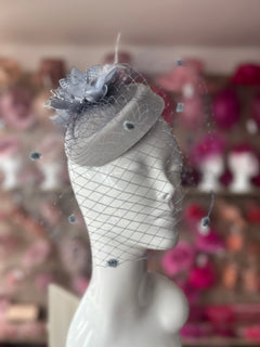 Silver-Grey-Pillbox-Fascinator  display picture 1