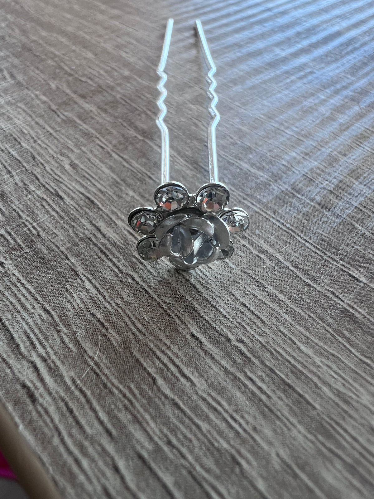 Silver Heart Rhinestone Hair Pins X 10-Fascinators Direct