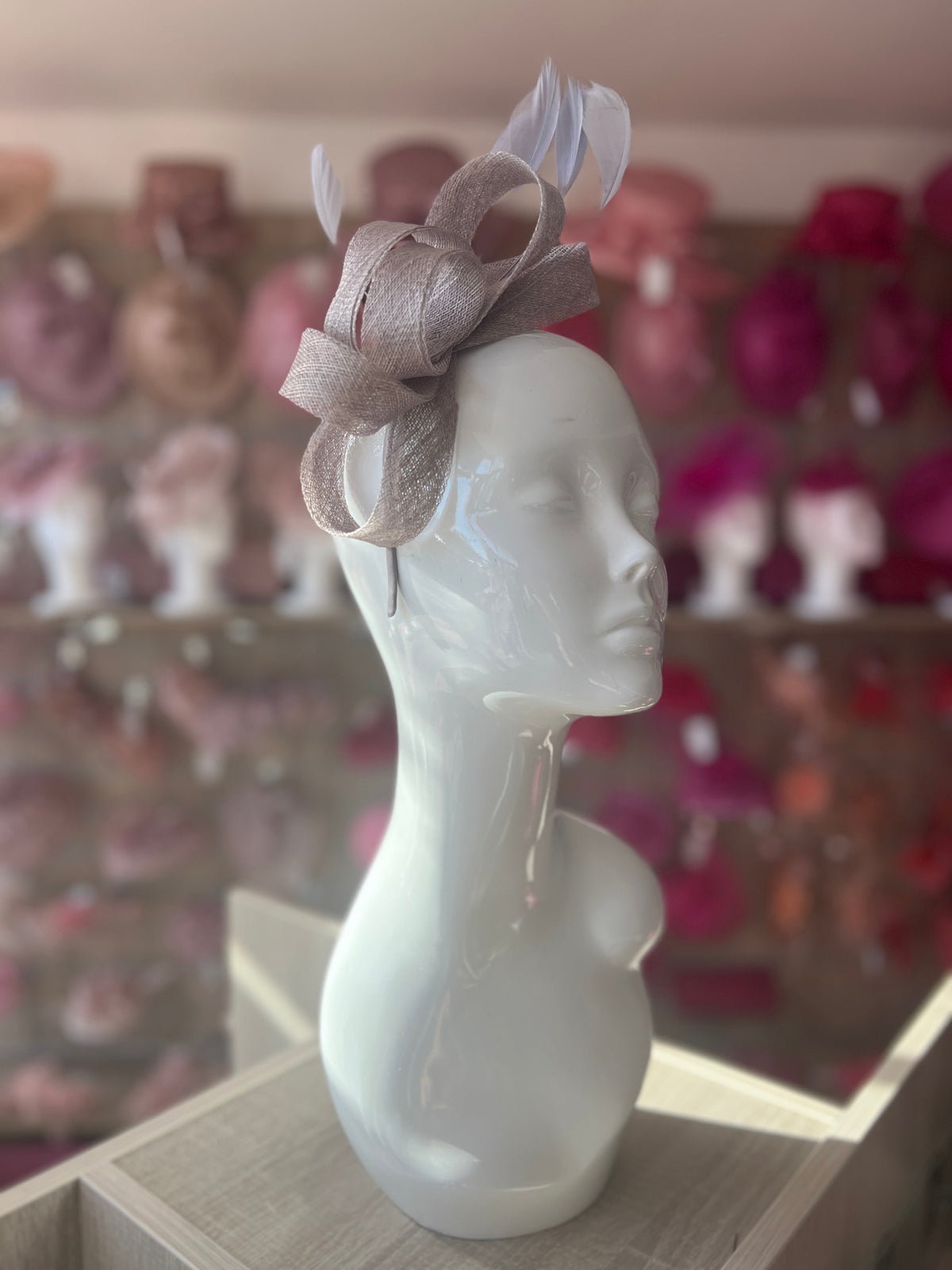 Silver Large Loop Feather Headband Fascinator-Fascinators Direct