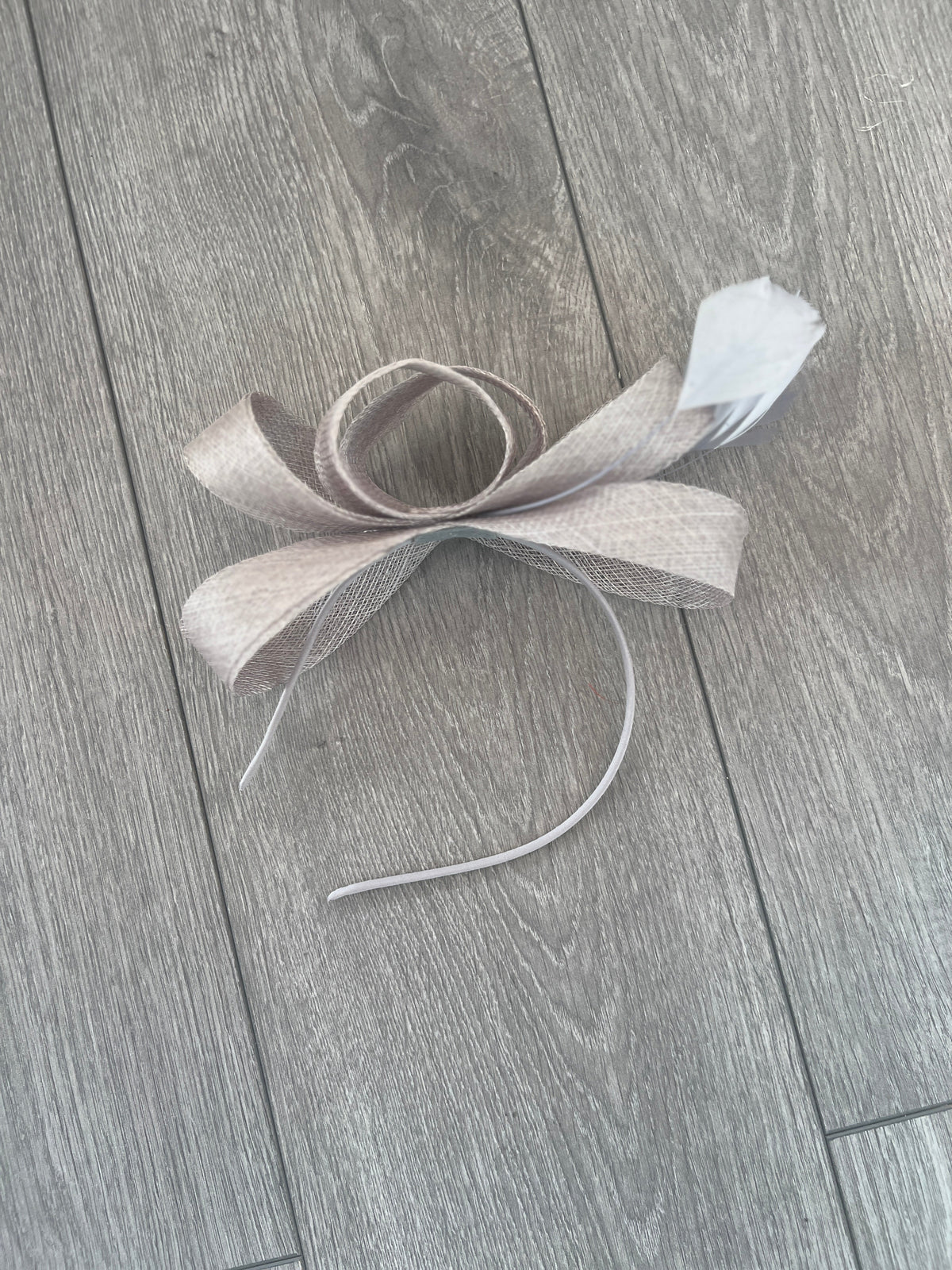 Silver Large Loop Feather Headband Fascinator-Fascinators Direct