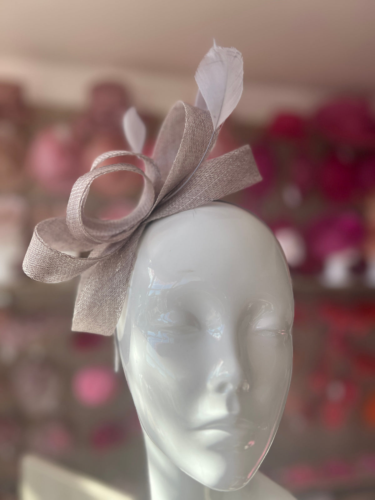 Silver Large Loop Feather Headband Fascinator-Fascinators Direct