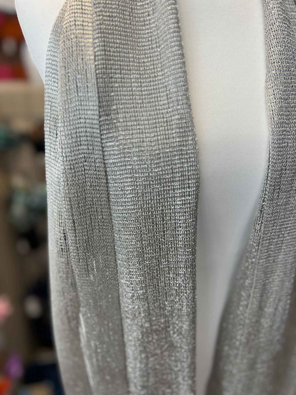 Silver Shimmer Scarf-Fascinators Direct