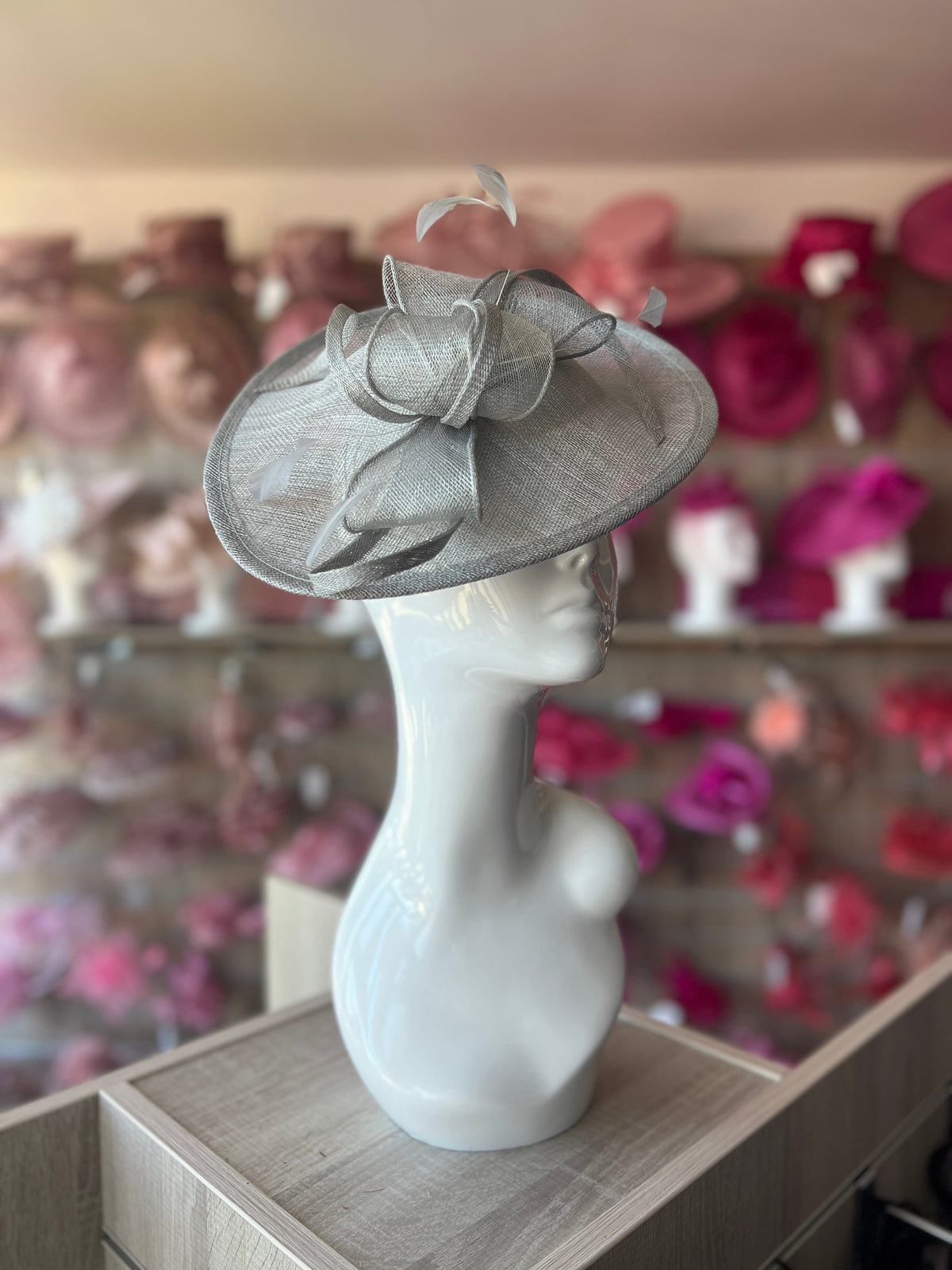 Silver Teardrop Disc Fascinator-Fascinators Direct