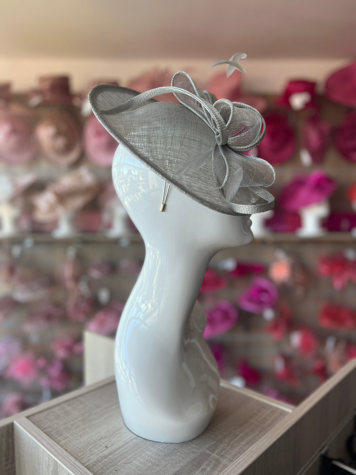 Silver Teardrop Disc Fascinator-Fascinators Direct