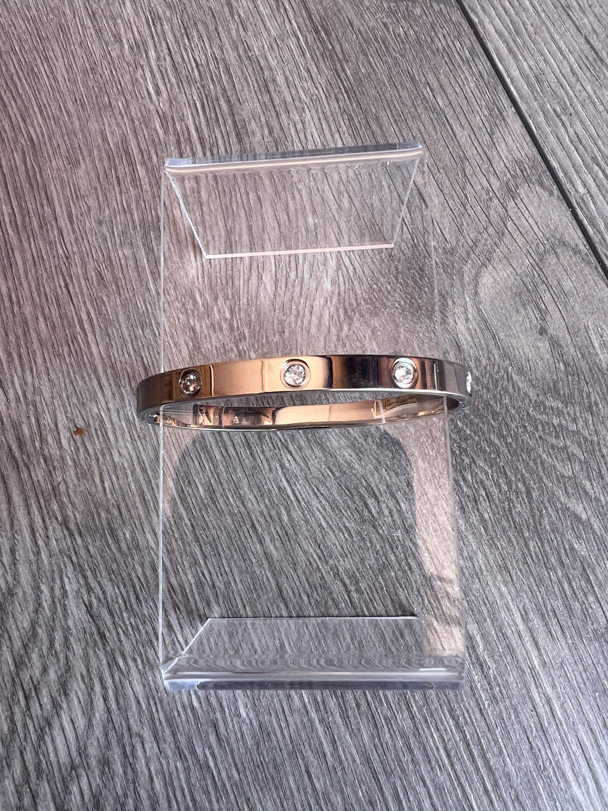 Silver Tone Diamantè Embellished Bangle Bracelet-Fascinators Direct