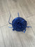 Sinamay Blue Round Base Fascinator with Twirl Flower and Feathers-Fascinators Direct