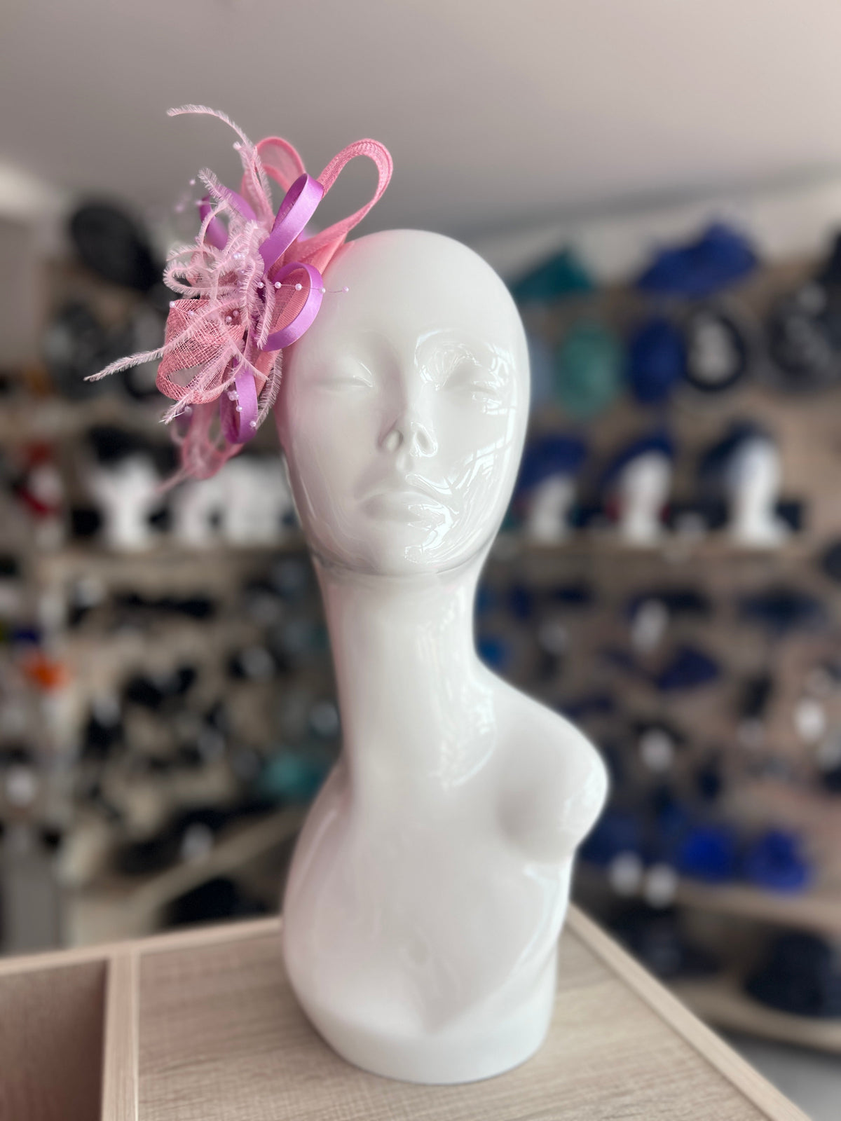 Sinamay &amp; Satin Loops Pink &amp; Lilac Fascinator Clip-Fascinators Direct