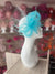 Sky Blue Crinoline Fascinator With Beads & Netting-Fascinators Direct