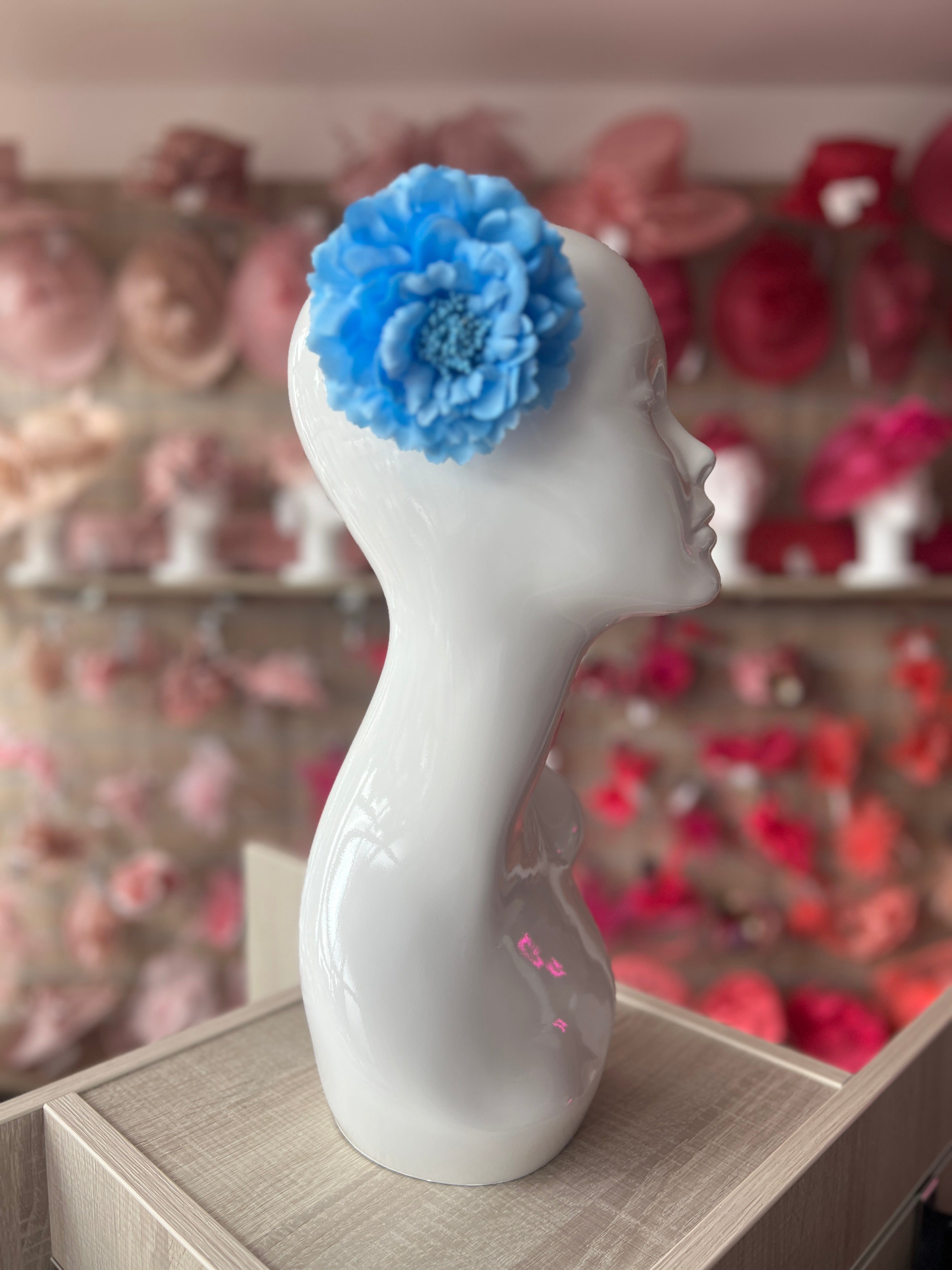 Sky Blue Hair Flower Fascinator Clip | Sky Blue Fascinators