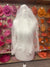 Skye- White Two Layer Elbow Length Bridal Veil With Lace Edging-Fascinators Direct