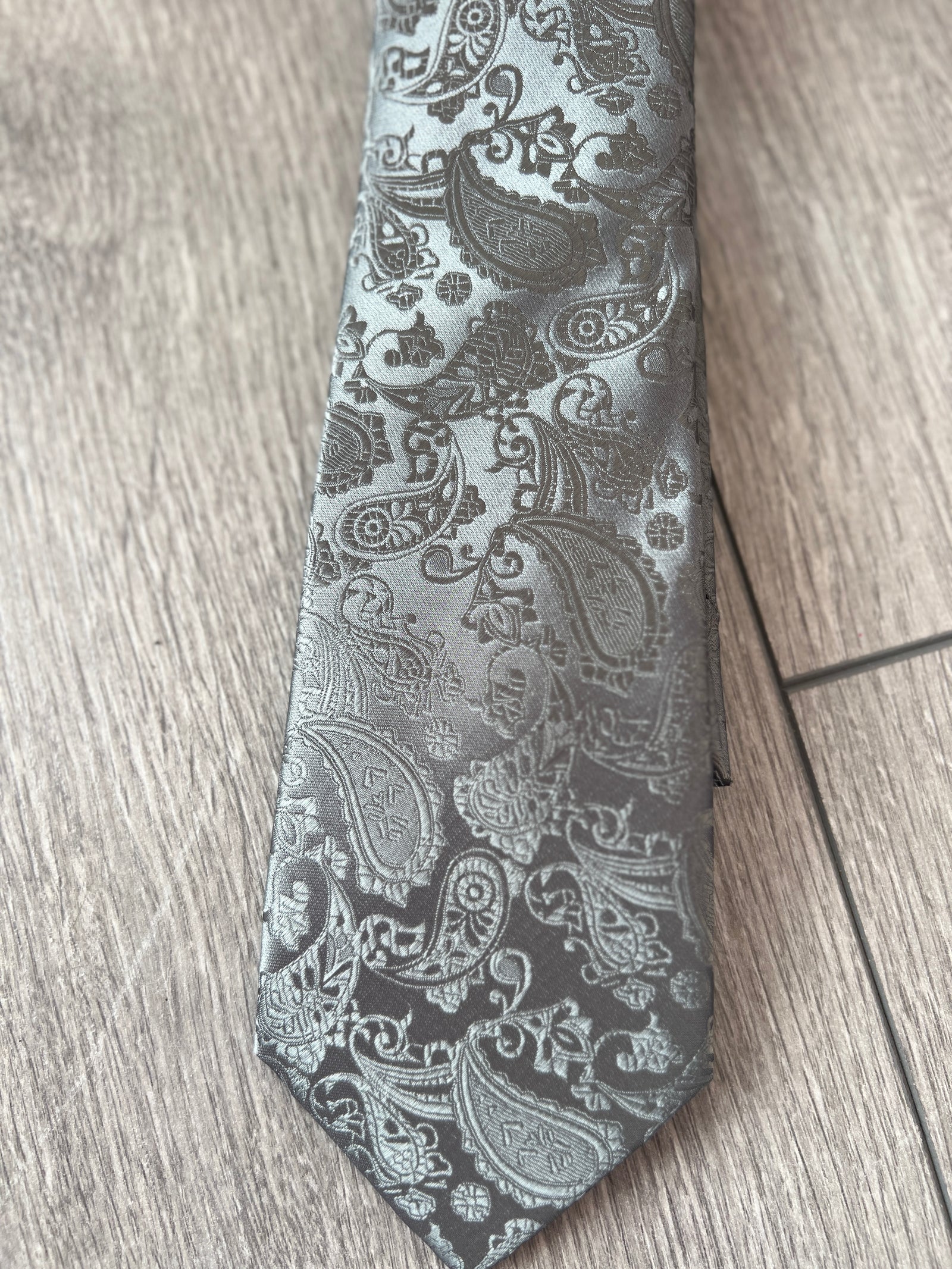 Slate Grey Men’s Classic Paisley Tie-Fascinators Direct