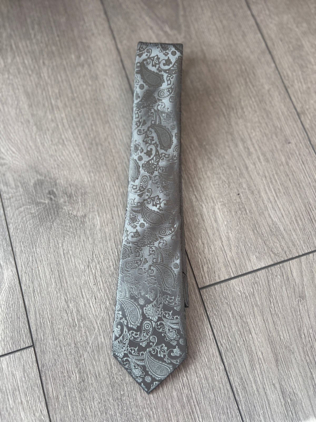 Slate Grey Men’s Classic Paisley Tie-Fascinators Direct