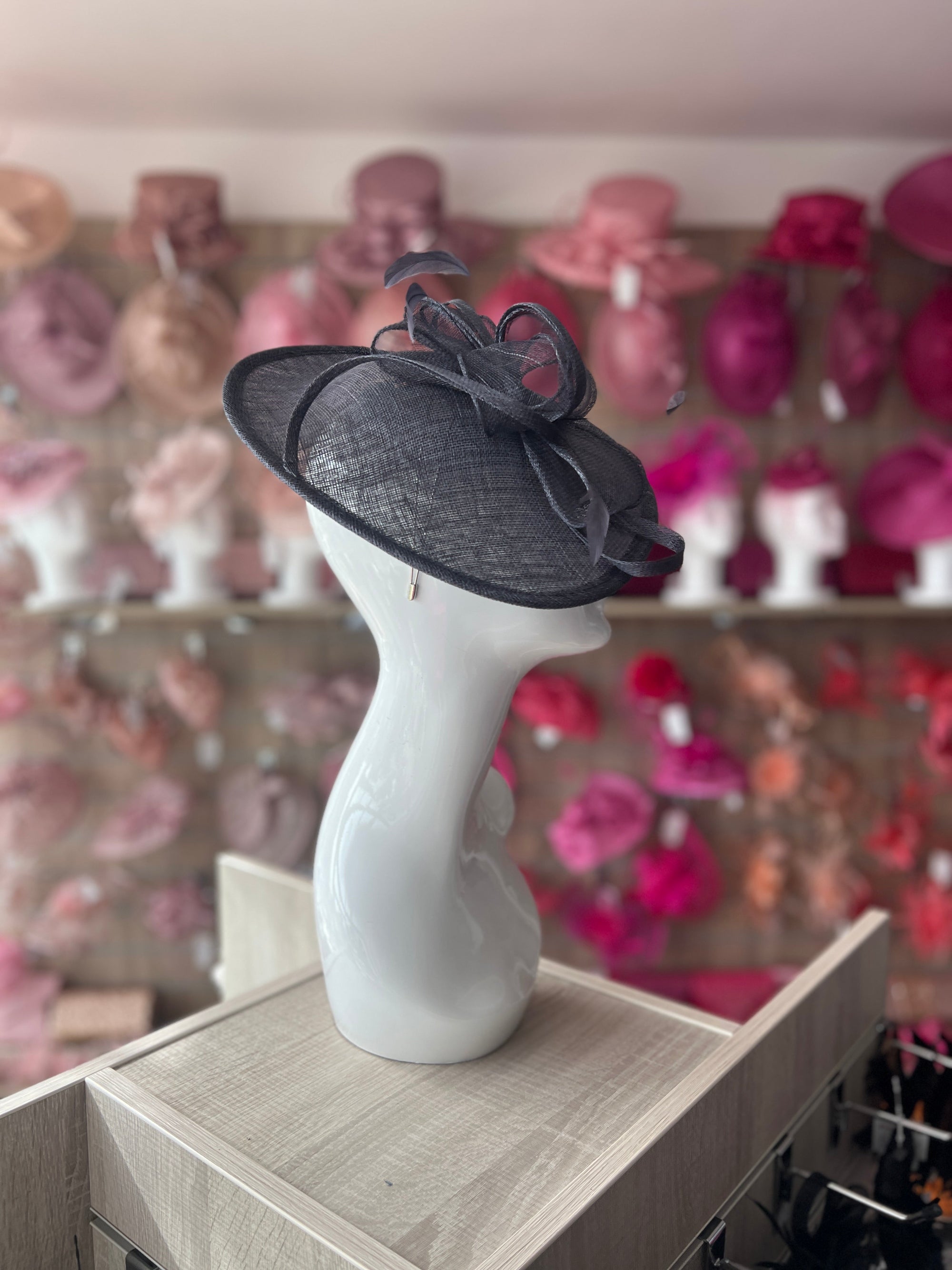 Slate Teardrop Disc Fascinator-Fascinators Direct