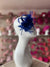 Small Blue Fascinator Clip with Feathers & Satin Loops-Fascinators Direct