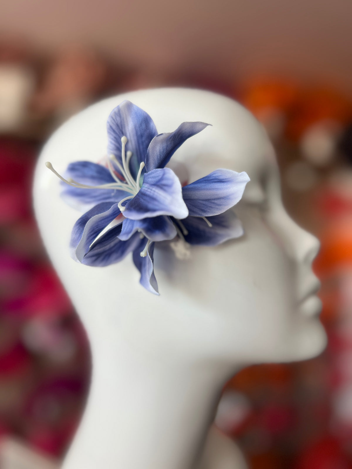 Small Blue Lily Hair Flower Clip-Fascinators Direct