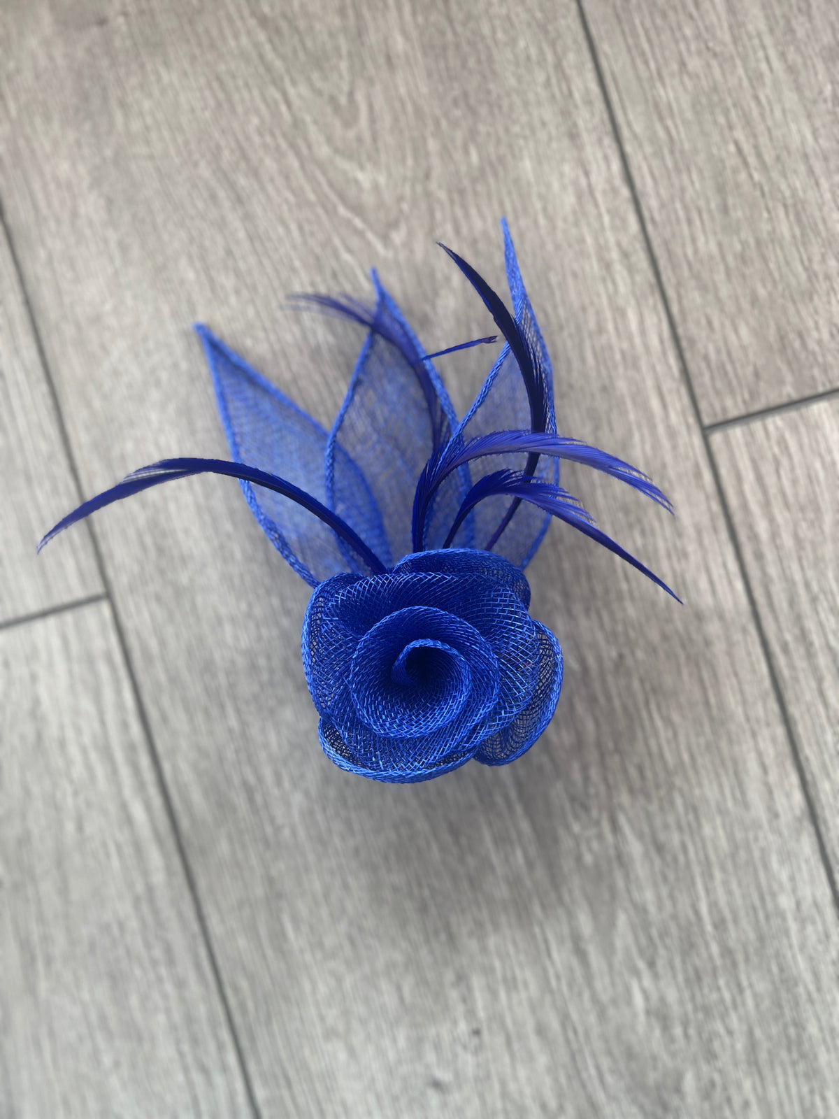 Small Flower Cobalt Blue Hair Clip Fascinator-Fascinators Direct
