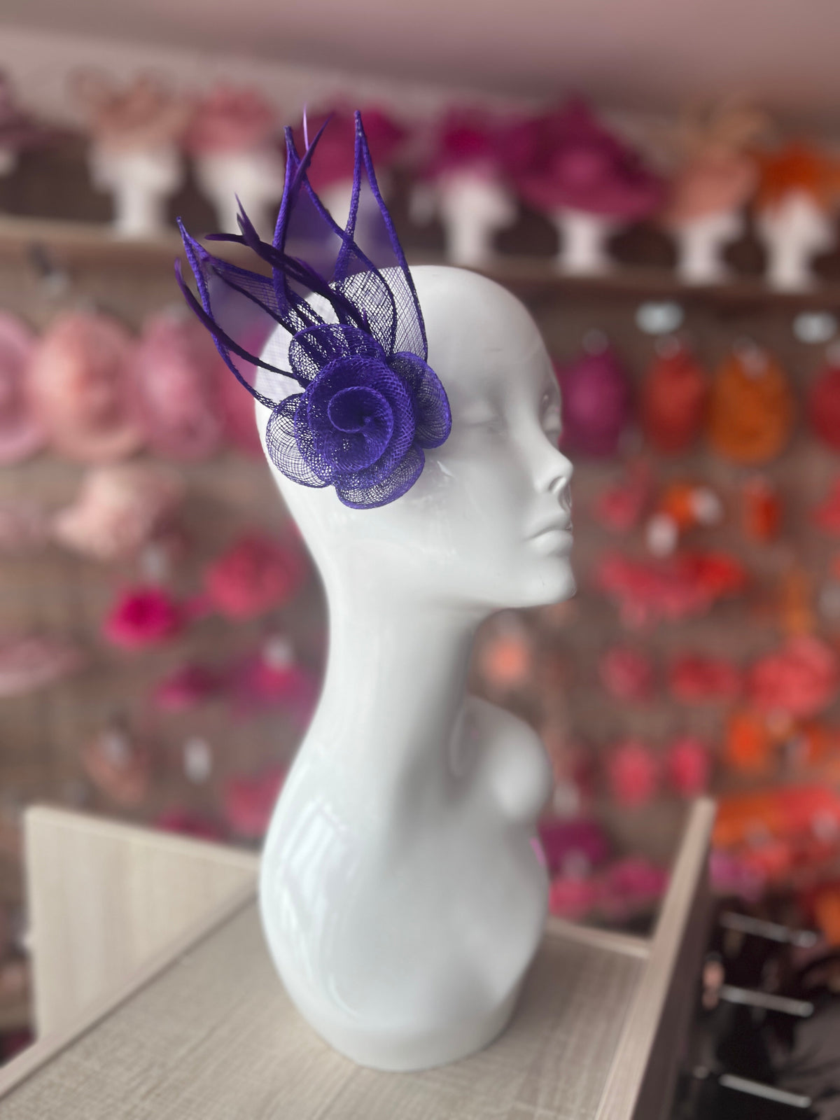 Small Flower Purple Hair Clip Fascinator-Fascinators Direct