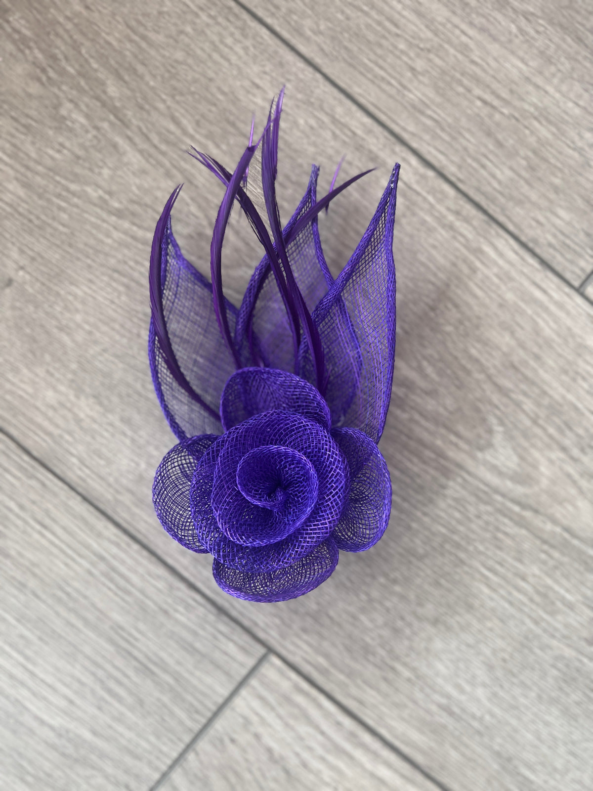 Small Flower Purple Hair Clip Fascinator-Fascinators Direct