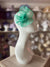 Small Fluted Sinamay Pale Green Hair Fascinator Clip-Fascinators Direct