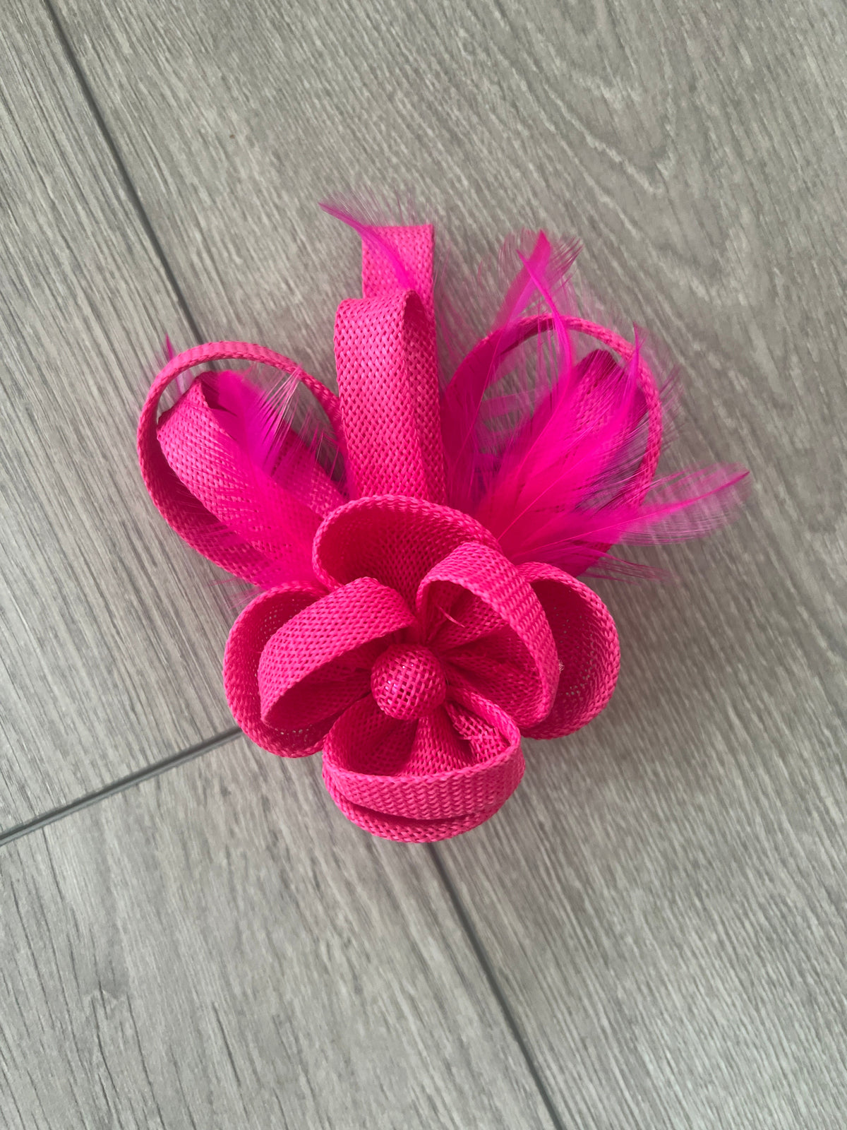 Small Fuchsia Flower Fascinator Clip with Feathers-Fascinators Direct