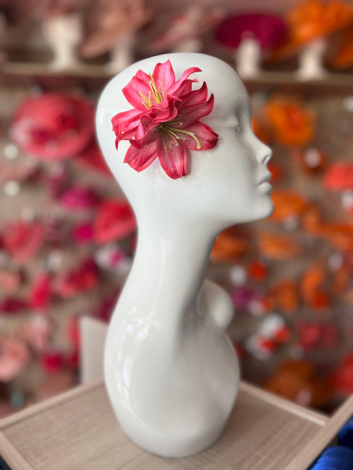 Small Fuchsia Lily Hair Flower Clip-Fascinators Direct