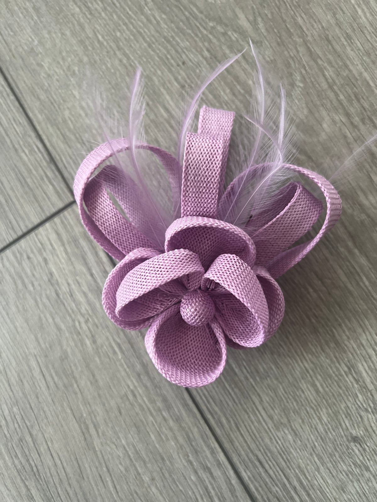 Small Lilac Flower Fascinator Clip with Feathers-Fascinators Direct