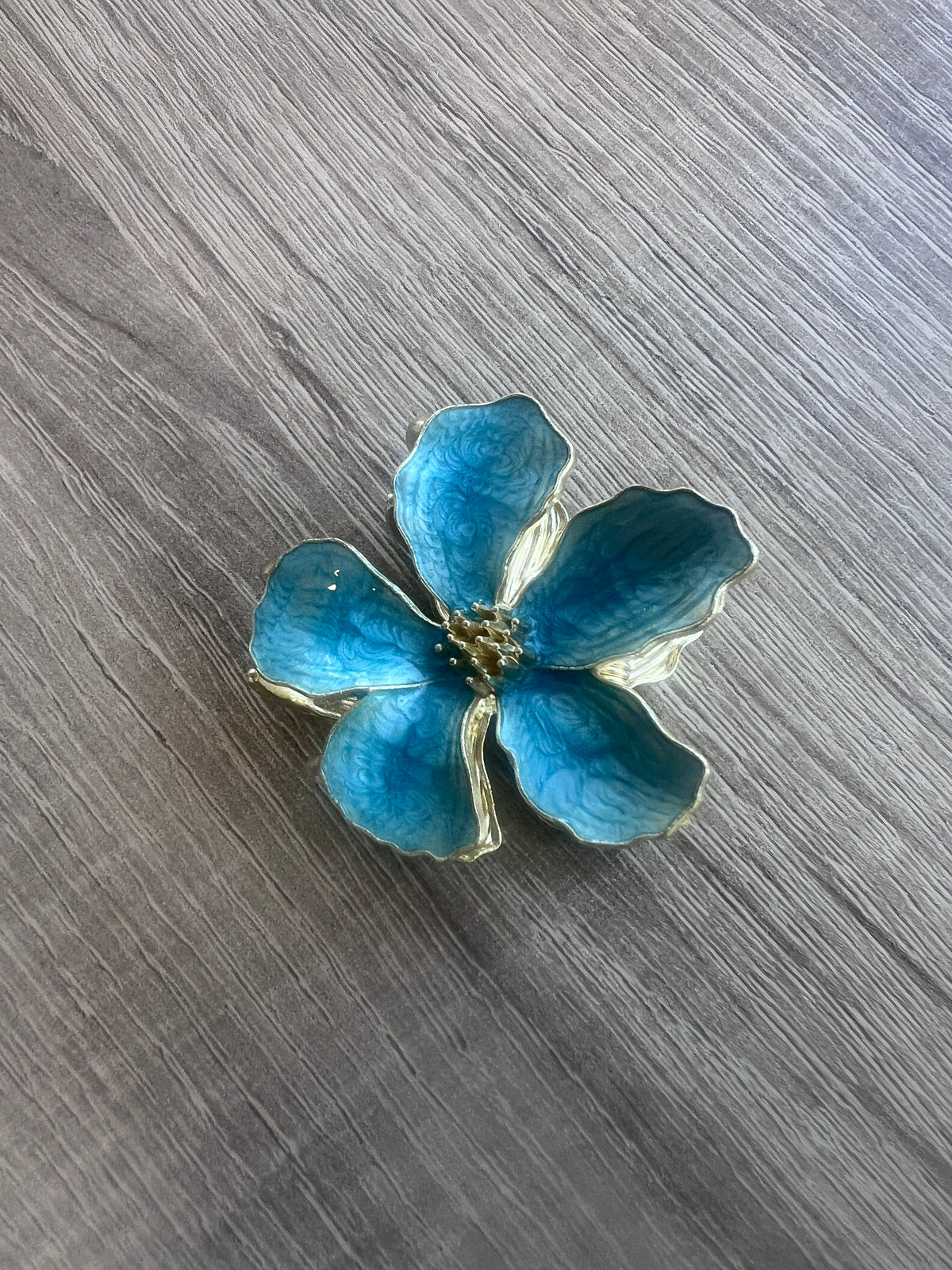 Small Metal Flower Hair Claw-Blue-Fascinators Direct