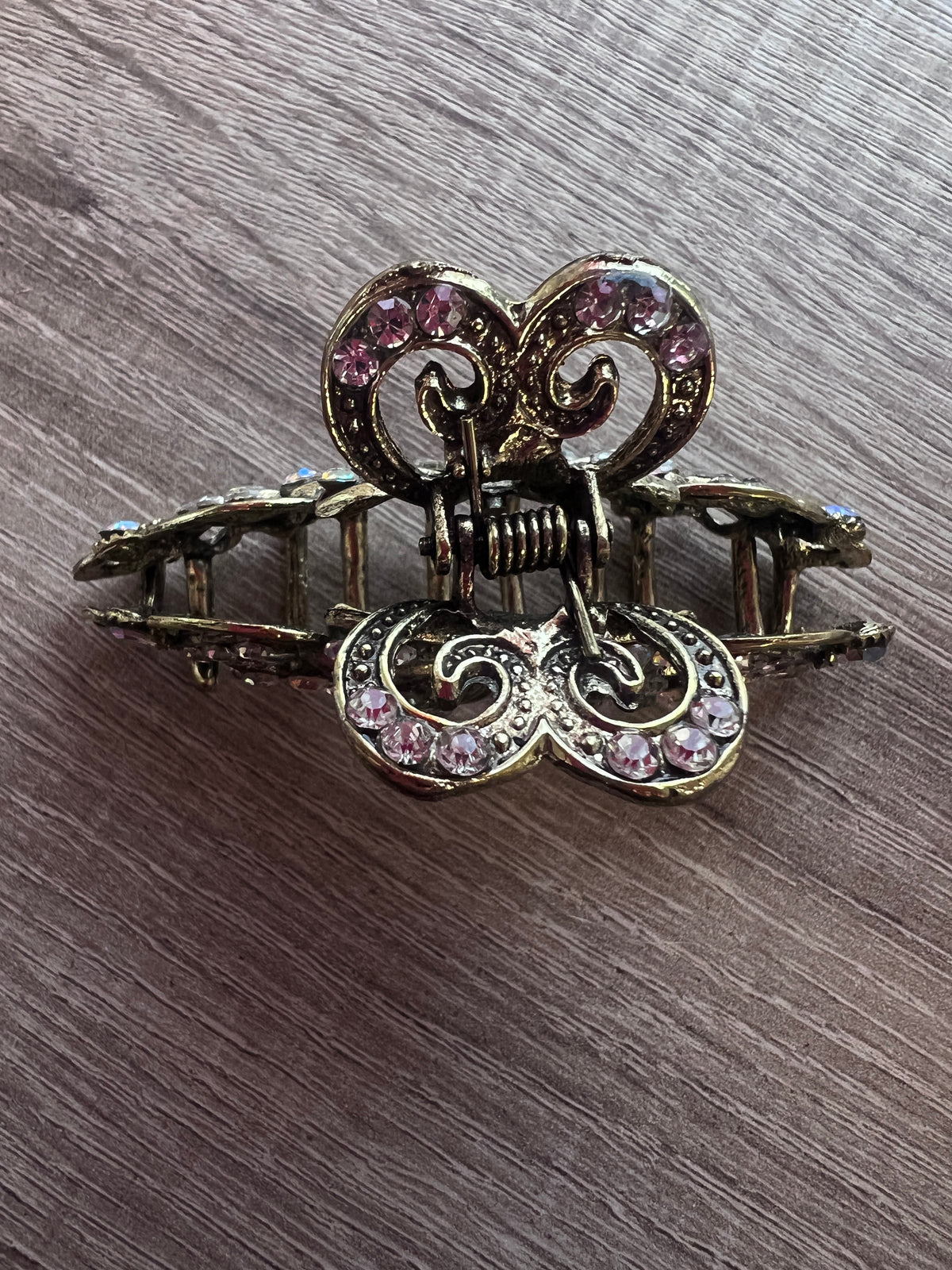 Small Metal Gold Flower AB Diamante Hair Claw-Fascinators Direct
