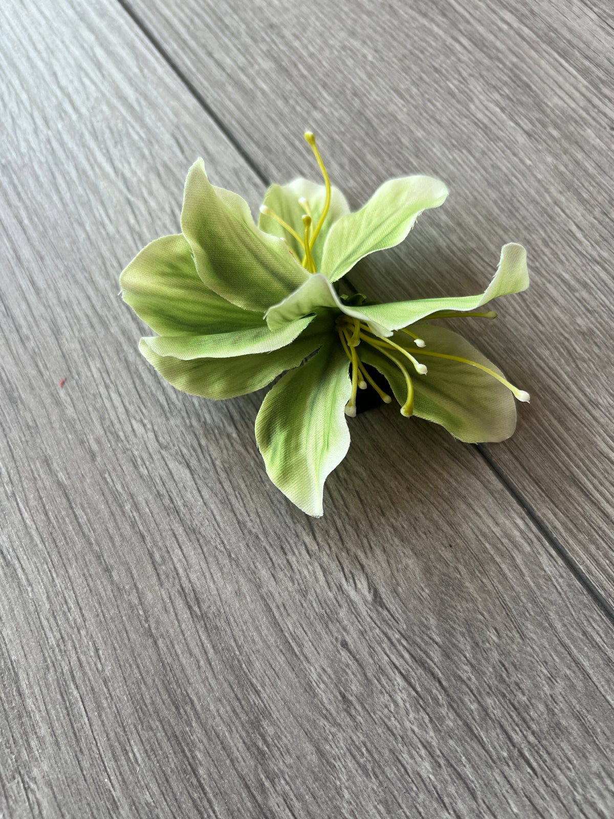 Small Olive Green Lily Hair Flower Clip-Fascinators Direct