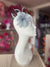 Small Pastel Blue Fascinator Clip with Feathers & Sinamay Petals-Fascinators Direct