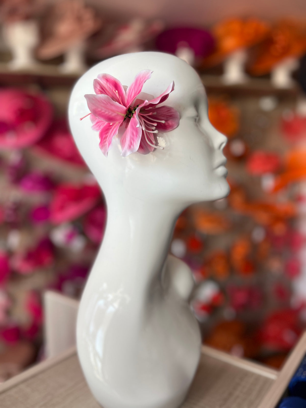 Small Pink Lily Hair Flower Clip-Fascinators Direct
