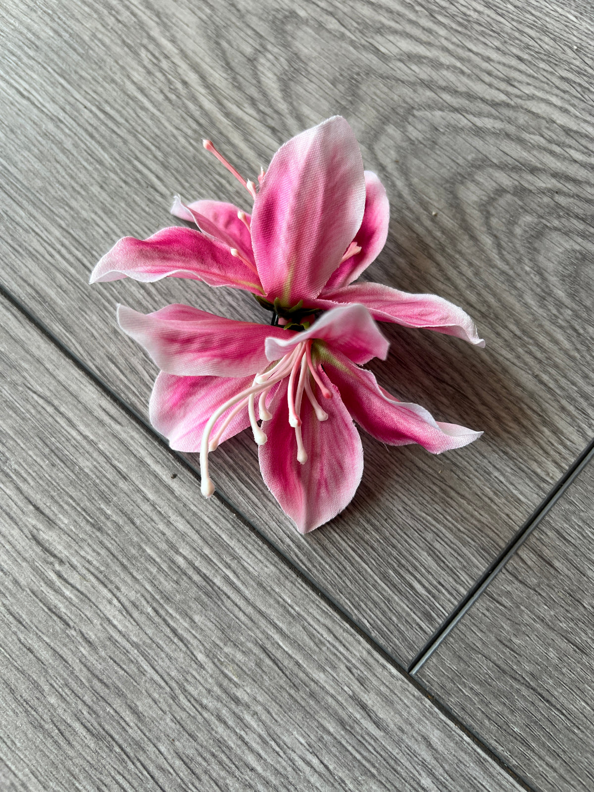 Small Pink Lily Hair Flower Clip-Fascinators Direct