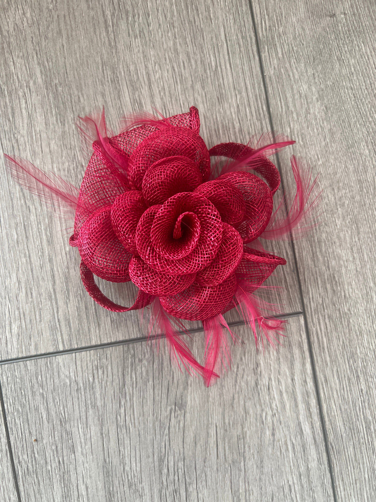 Small Rouge Red Fascinator Clip with Bow &amp; Flower-Fascinators Direct