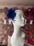 Small Royal Blue Fascinator Clip with Feathers & Loops-Fascinators Direct