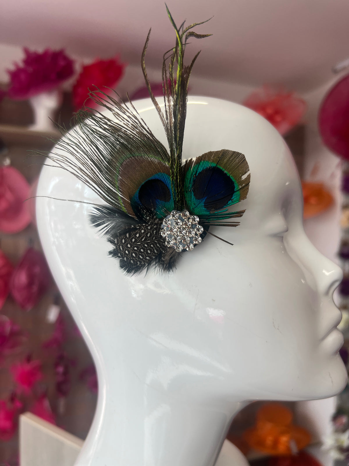Small Vintage Feather Fascinator On Clip-Fascinators Direct