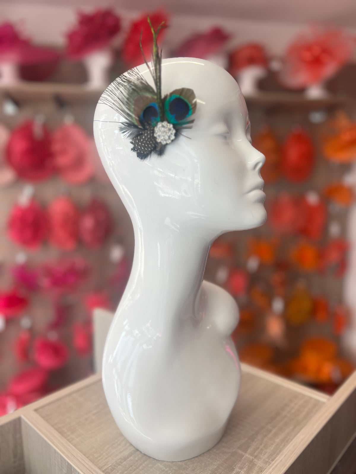 Small Vintage Feather Fascinator On Clip-Fascinators Direct