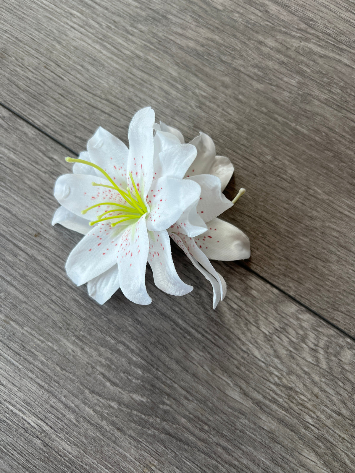Small White Lily Hair Flower Clip-Fascinators Direct