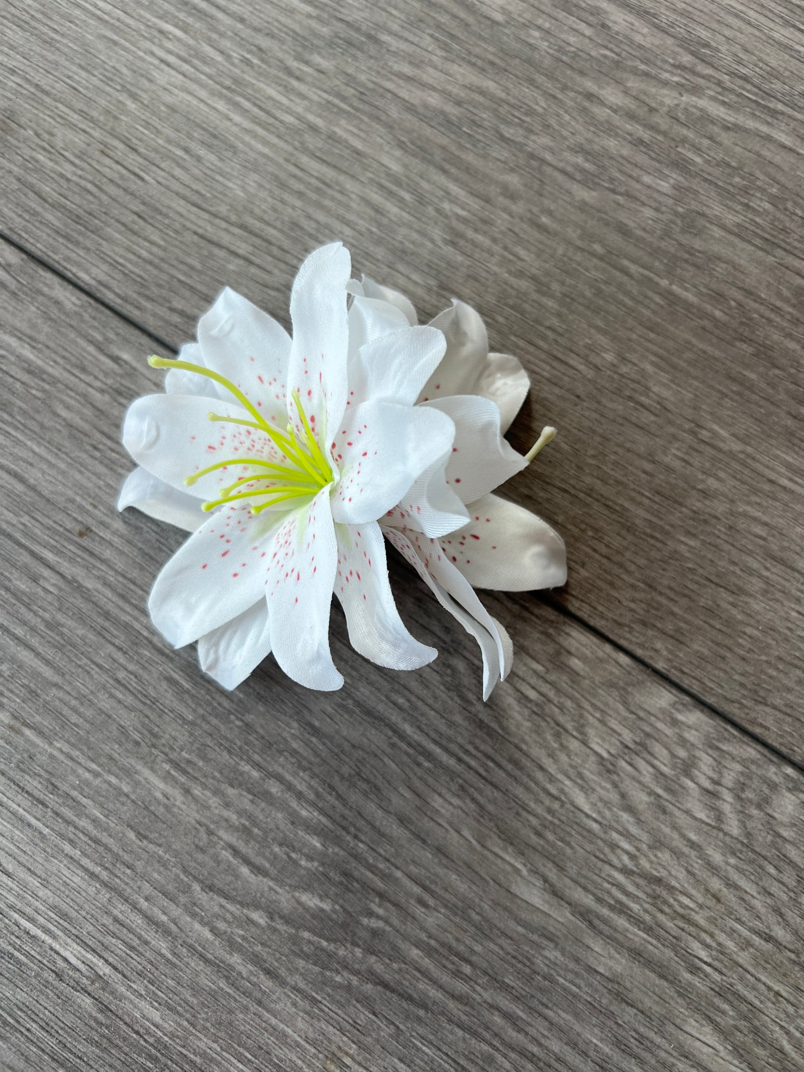 Small White Lily Hair Flower Clip-Fascinators Direct