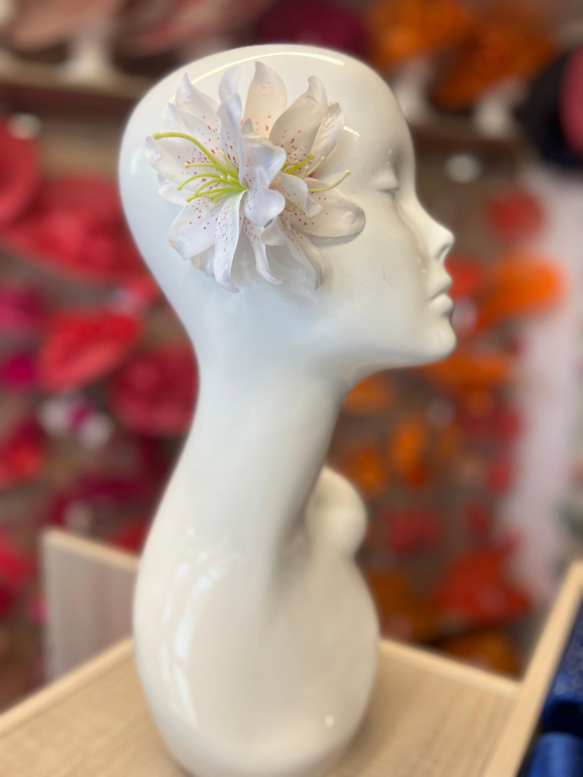Small White Lily Hair Flower Clip-Fascinators Direct
