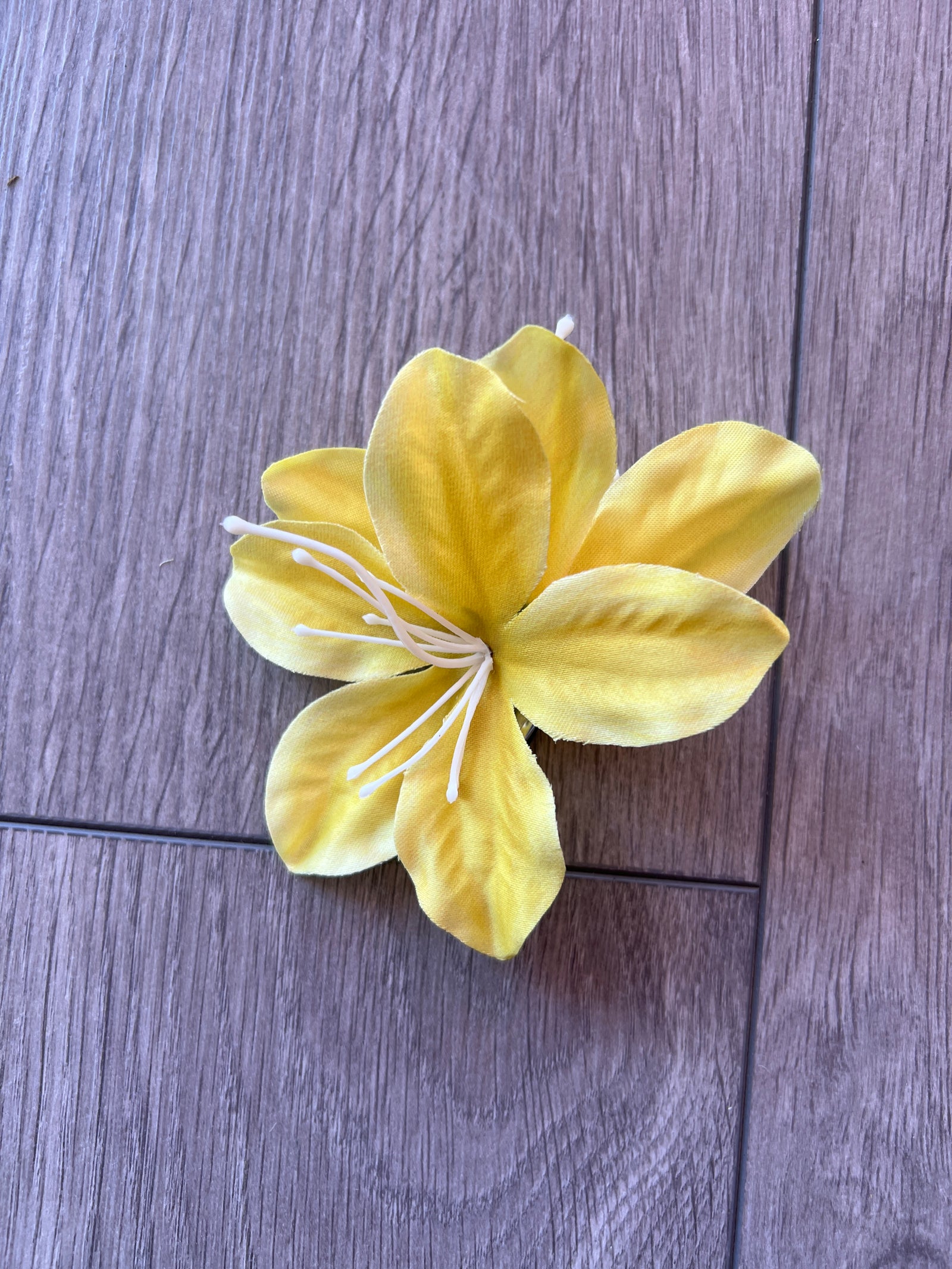 Small Yellow Lily Hair Flower Clip-Fascinators Direct