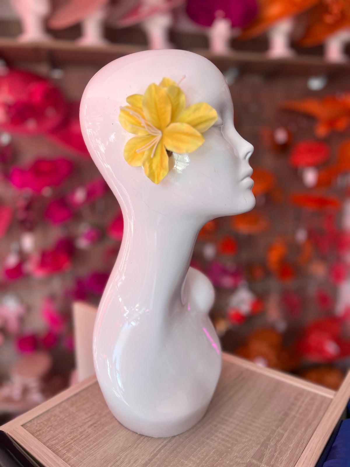 Small Yellow Lily Hair Flower Clip-Fascinators Direct