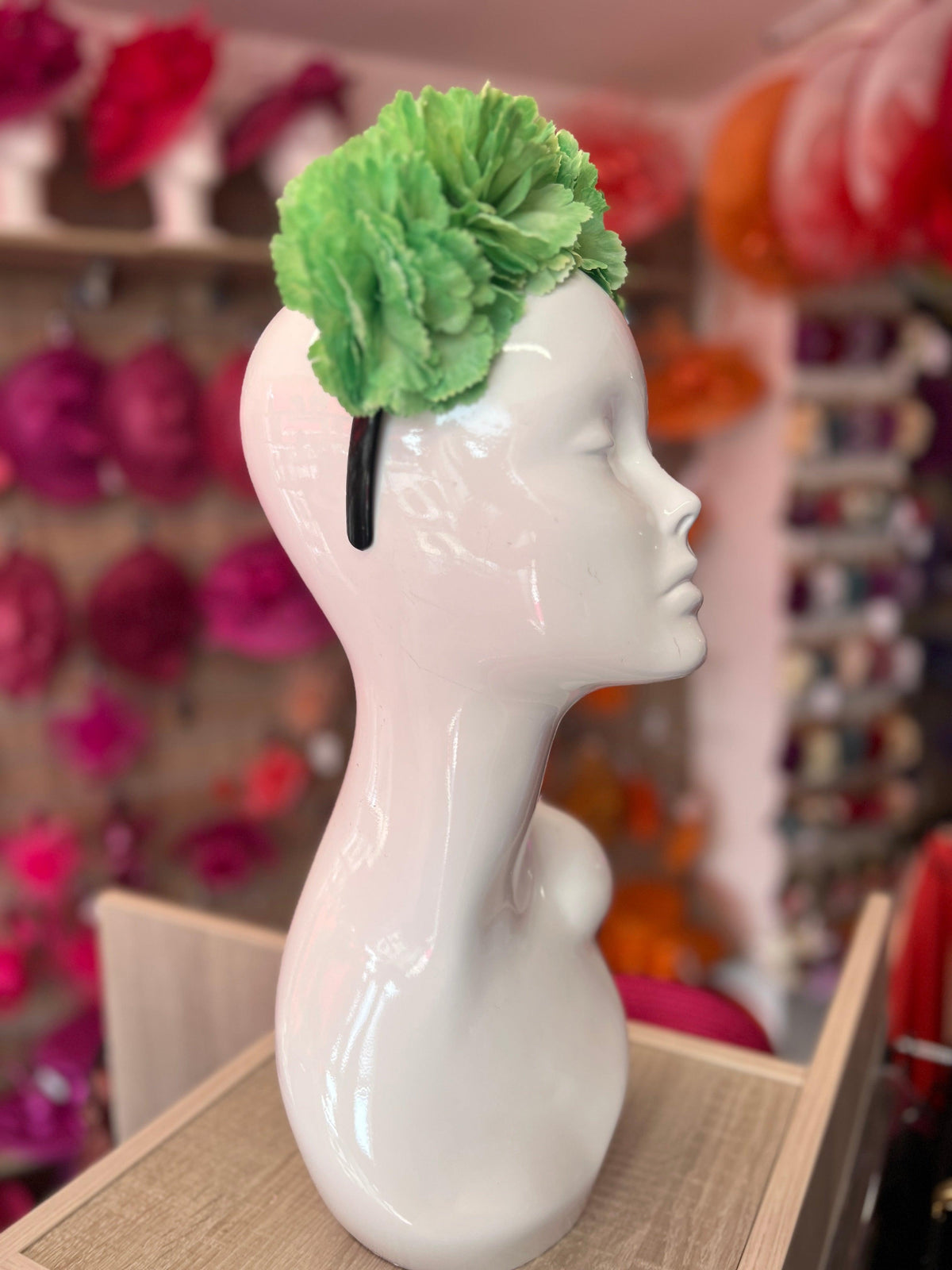 Spring Green Carnation Flower Crown Headband-Fascinators Direct