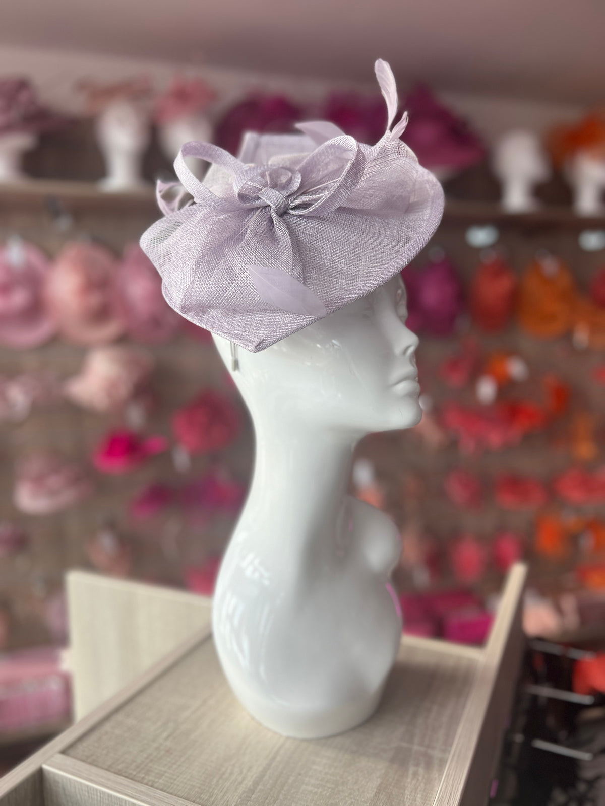 Sweet Lavender Disc Fascinator with Decorative Bow-Fascinators Direct